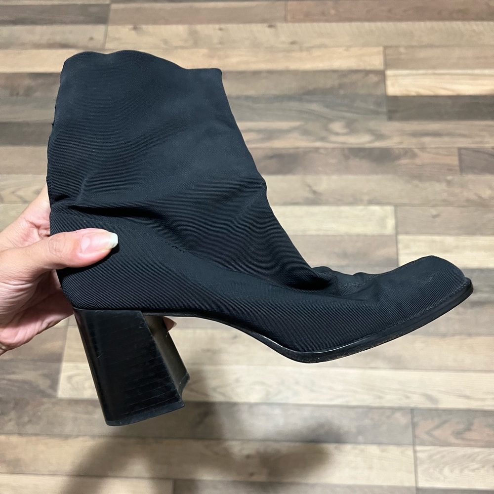 Black Nine West block heel boots